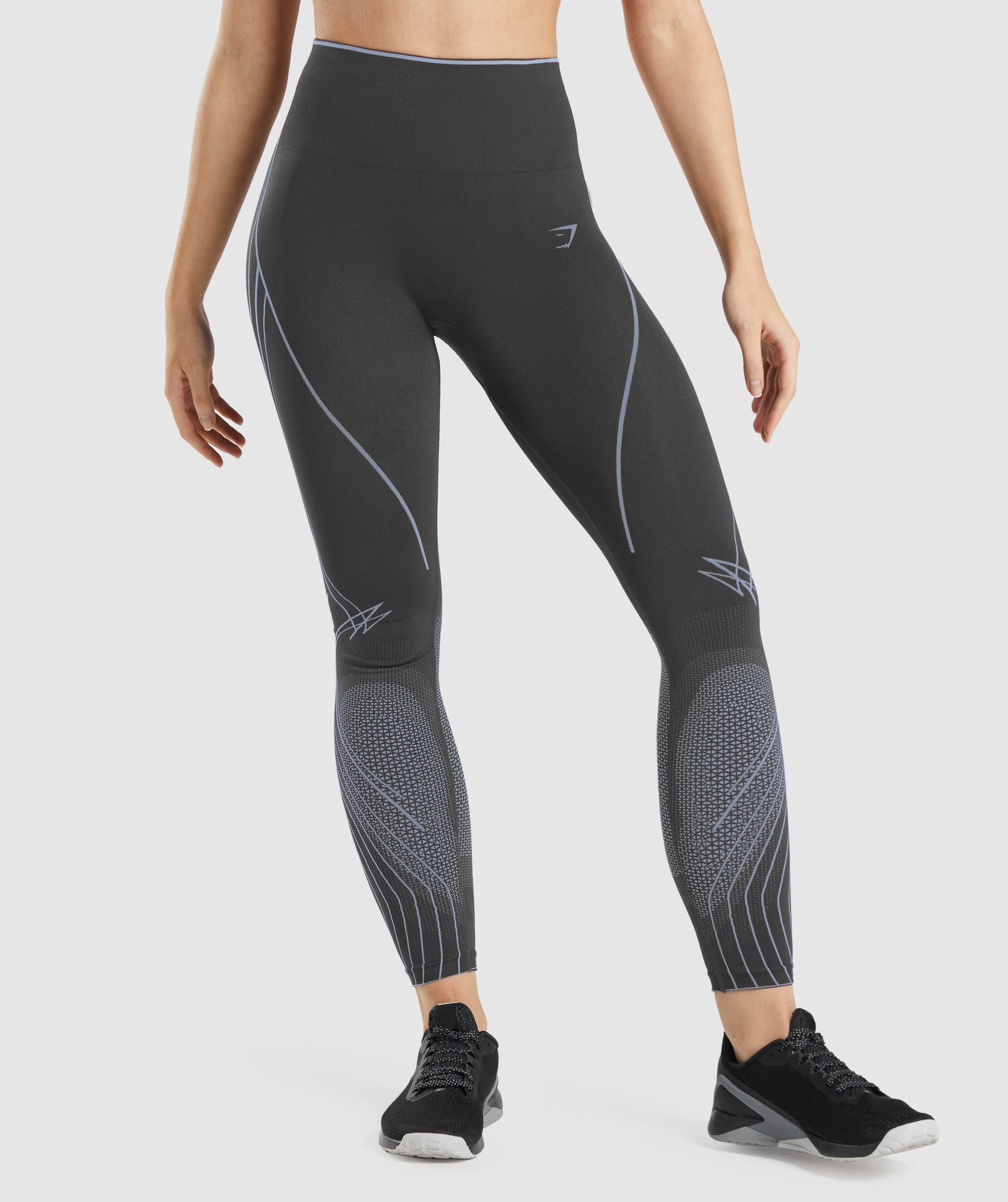 Gymshark Apex Seamless High Rise Short - Onyx Grey/Lavender Blue