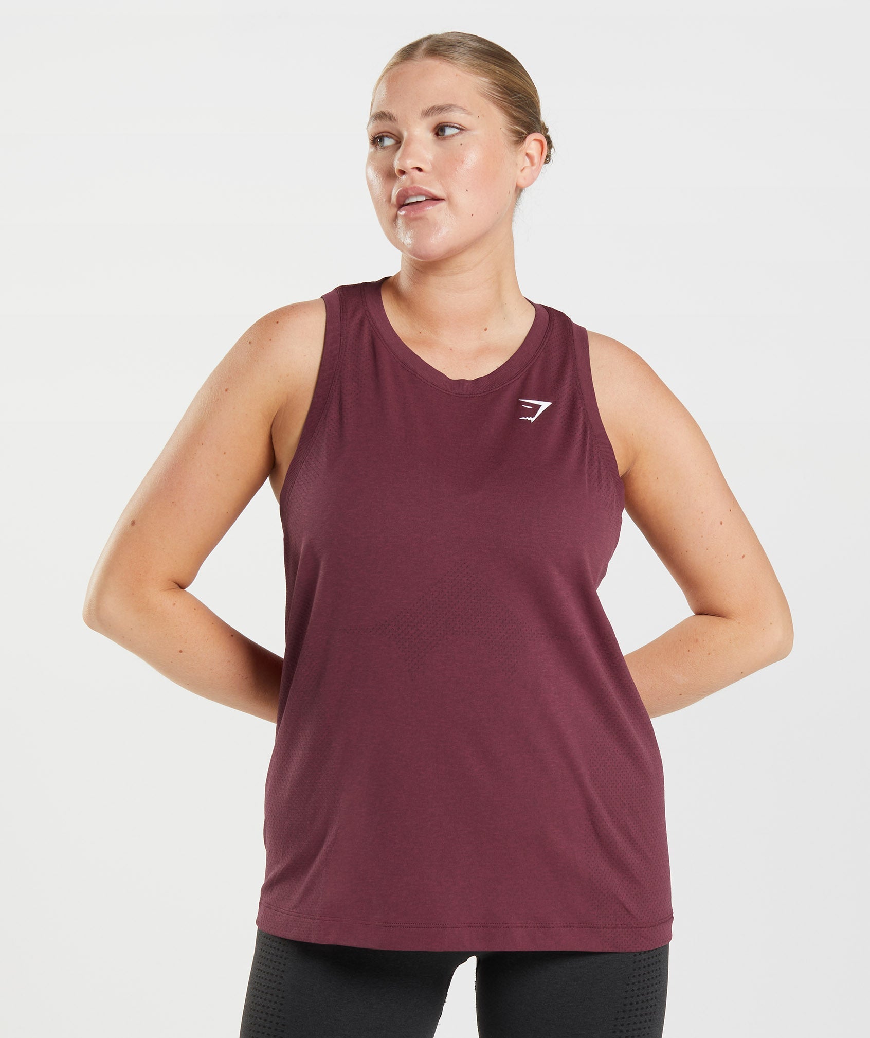 Gymshark Vital Seamless 2.0 Light Tank - Baked Maroon Marl