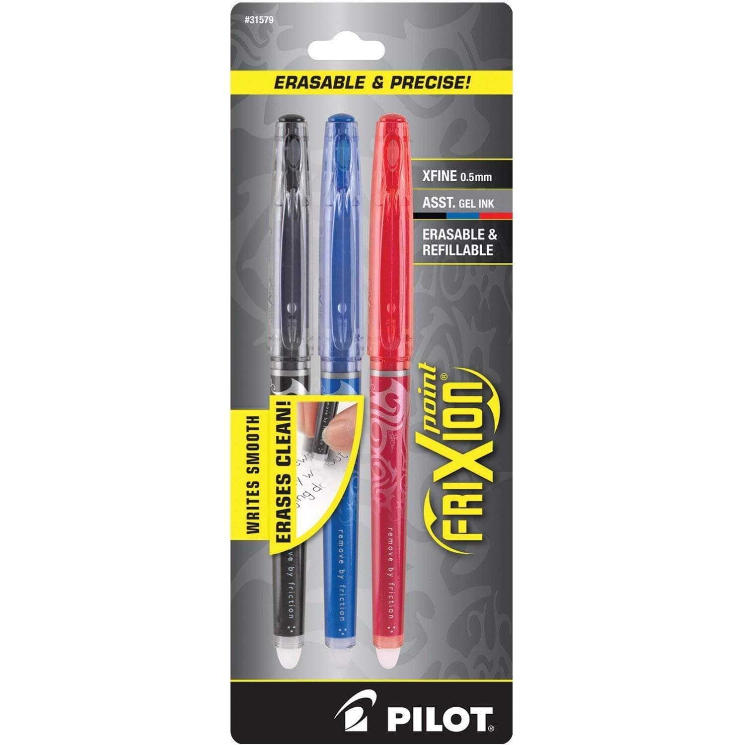 Ontmoedigd zijn zingen Vergelden Pilot Frixion Point Erasable Gel Pen in Black, Blue & Red - Extra Fine -  Goldspot Pens