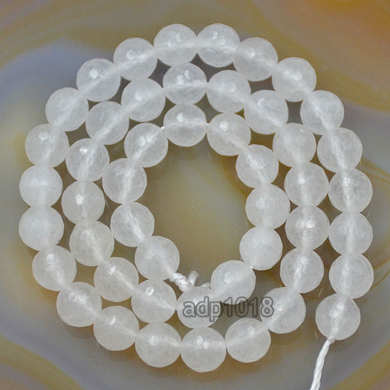 Natural Gemstone Perle Blanche près de Round Loose Beads for jewelry making 15" Strand 