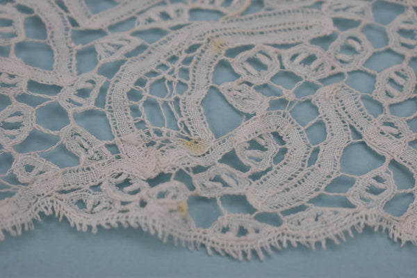 vintage antique handmade needle lace detail