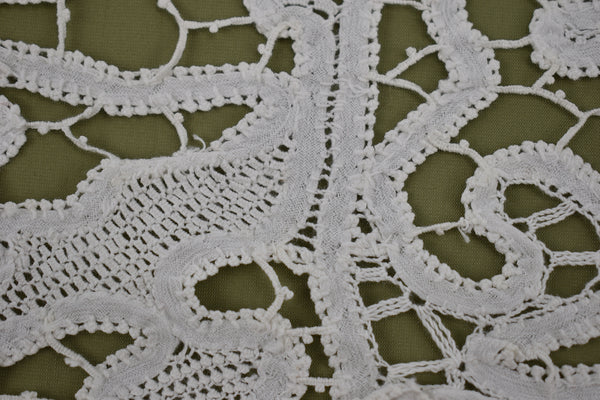 antique handmade vintage needle lace detail