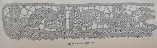 antique vintage french book illustration lace