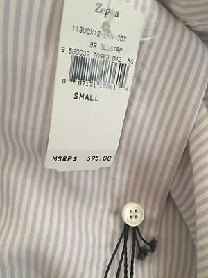 NWT Retail Price $695 Ermenegildo Zegna Silk Dress Shirt Small - BAYSUPERSTORE