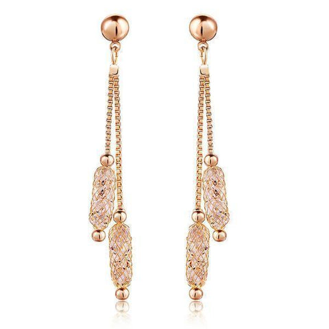 rose gold champagne drop earrings