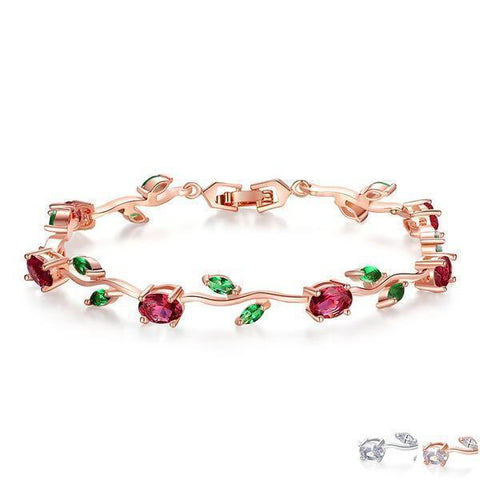 multicolor and rose gold leaf chain bracelet