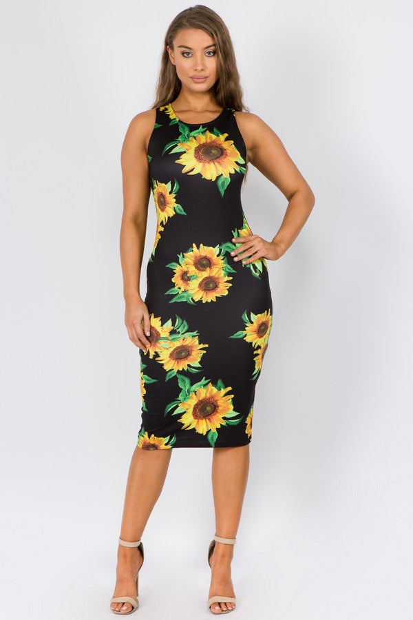 sunflower bodycon dress