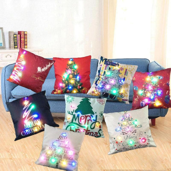 light up christmas pillows