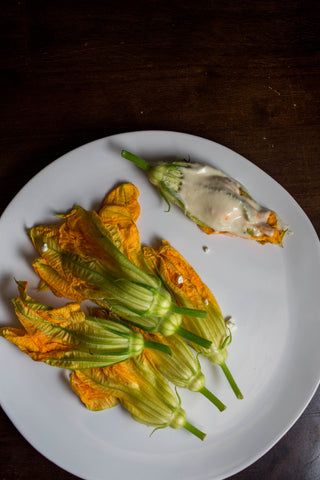 Squash blossom dumplings