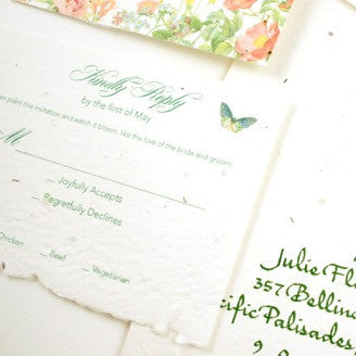 Spring plantable garden wedding invitations for Santa Barbara celebration | custom stationery @honeypaper