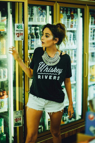 We got that Friday Feelin’ in this Whiskey Rivers T-shirt.