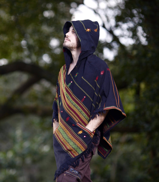 tribal poncho hoodie