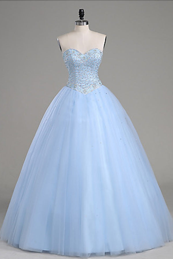 light blue ball gown prom dress