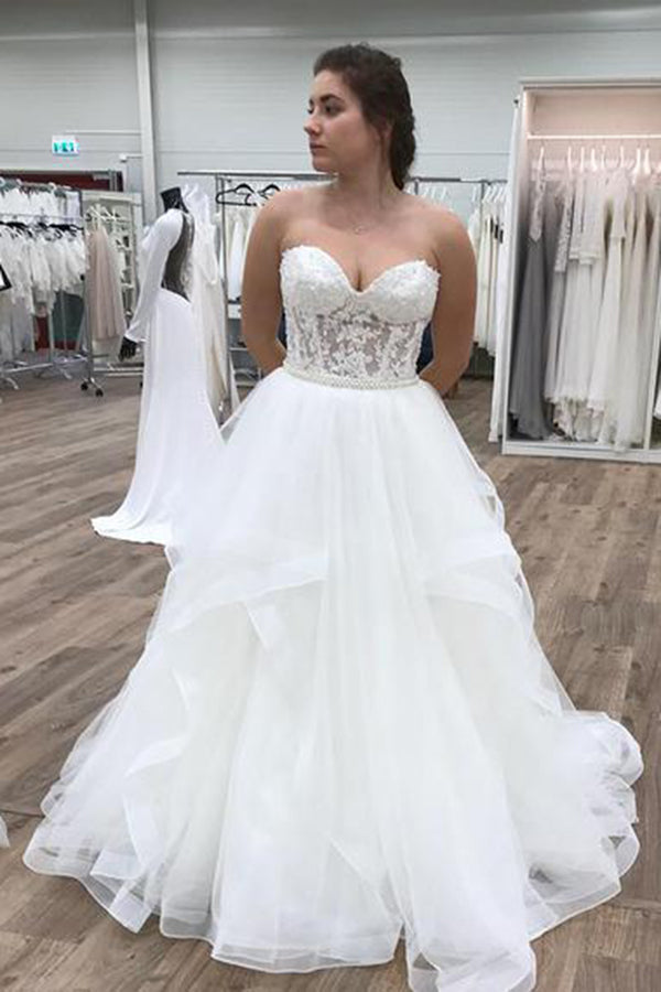 strapless sweetheart ball gown wedding dress