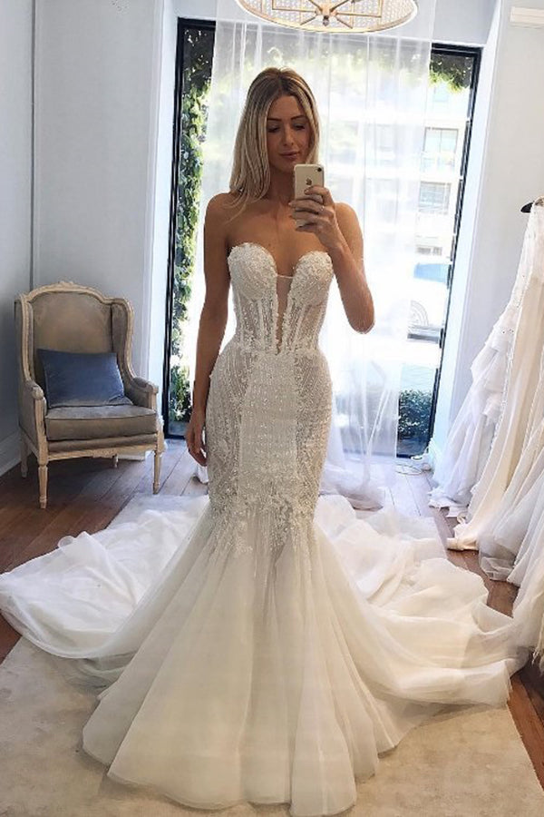 sequin mermaid wedding dress