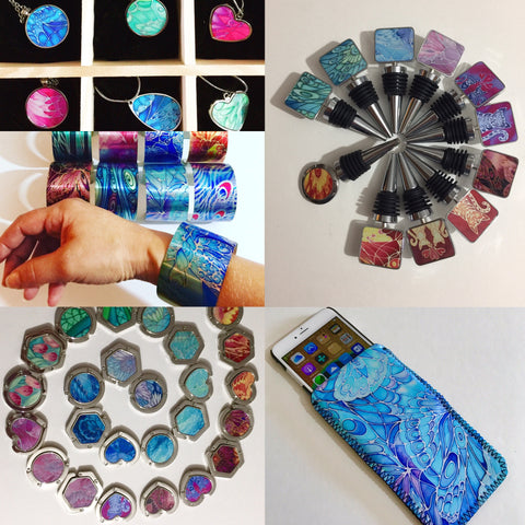 Gifts - Bracelets necklaces phone covers glasses cases pocket mirrors pill boxes by Meikie Designs