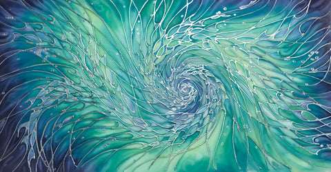 Intertwined Shoal - Divine Proportion - hand painted silk original