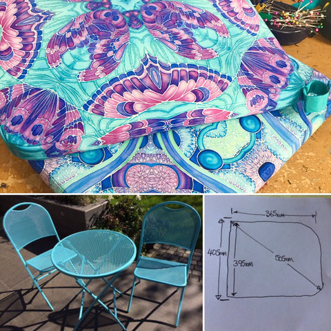 Garden chair seat pads made to order in bohemian designs