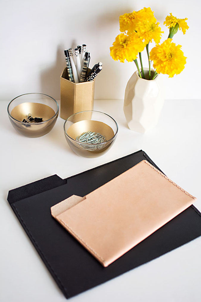 DIY Leather File Folders by Homey Oh My