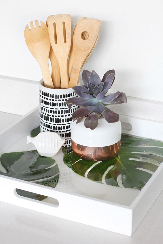 DIY Monstera Leaf Tray by I Spy DIY