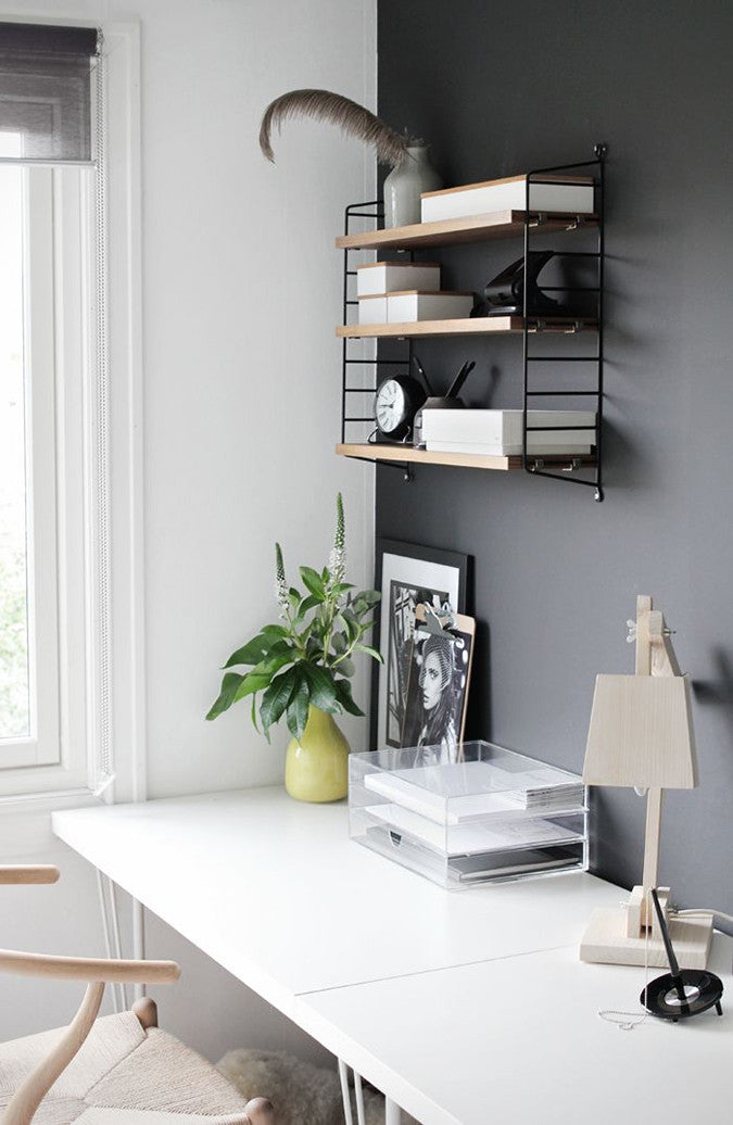 Charcoal Accent Wall in Home Office