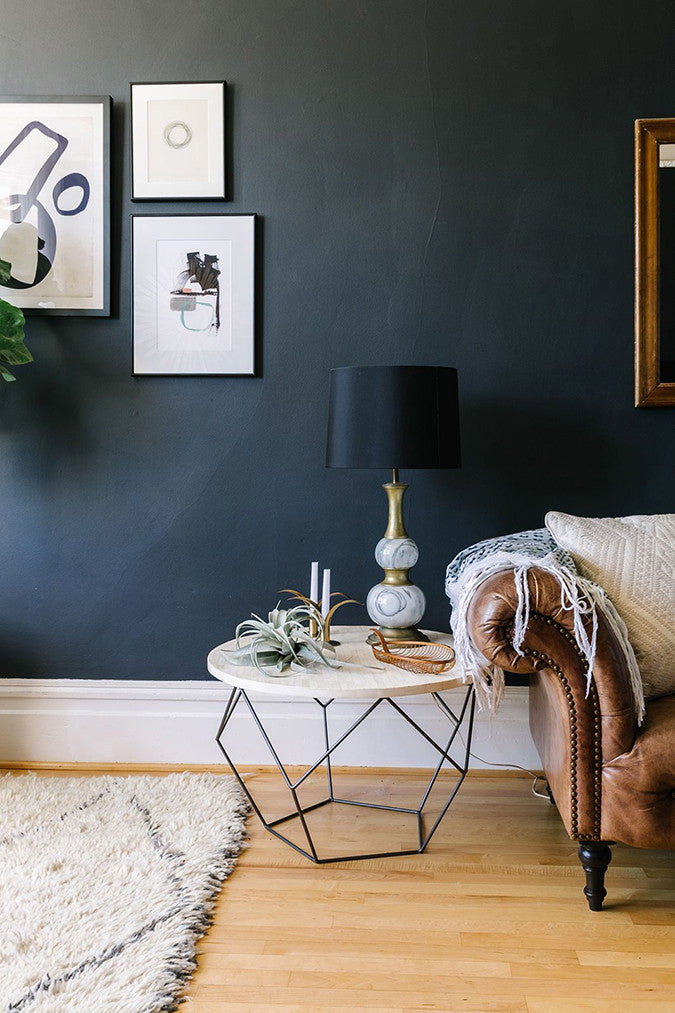 Charcoal Walls in Living Room