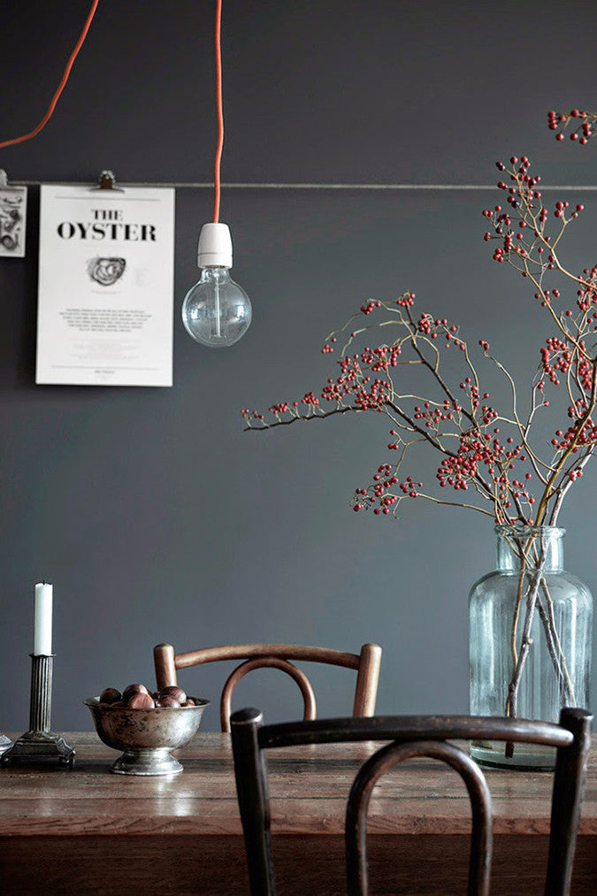 Charcoal Walls in Dining Room