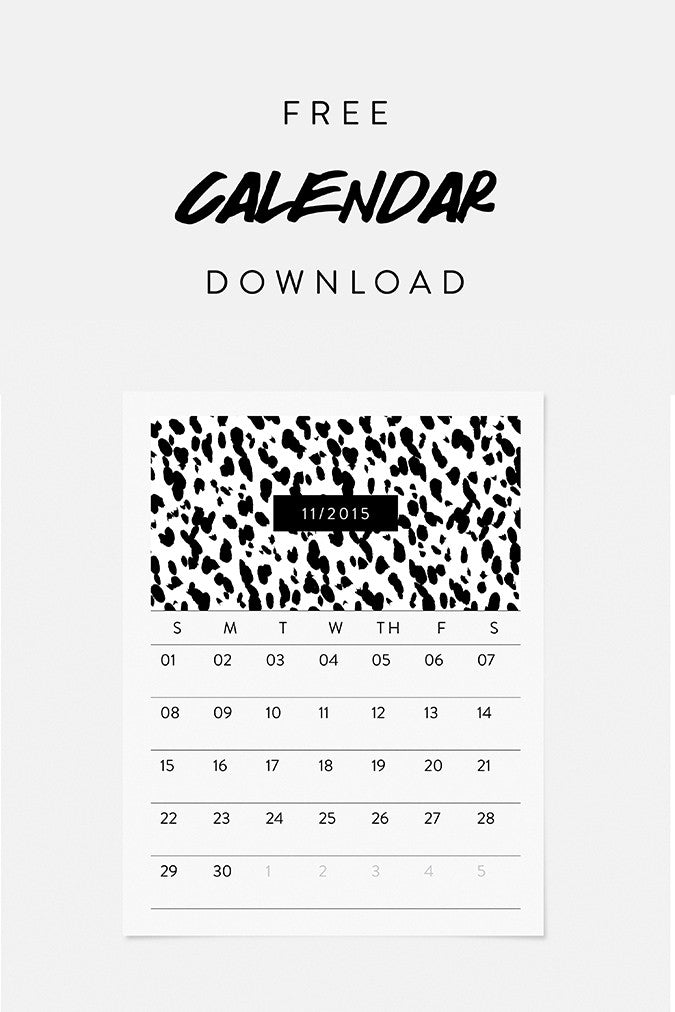 November Calendar Download