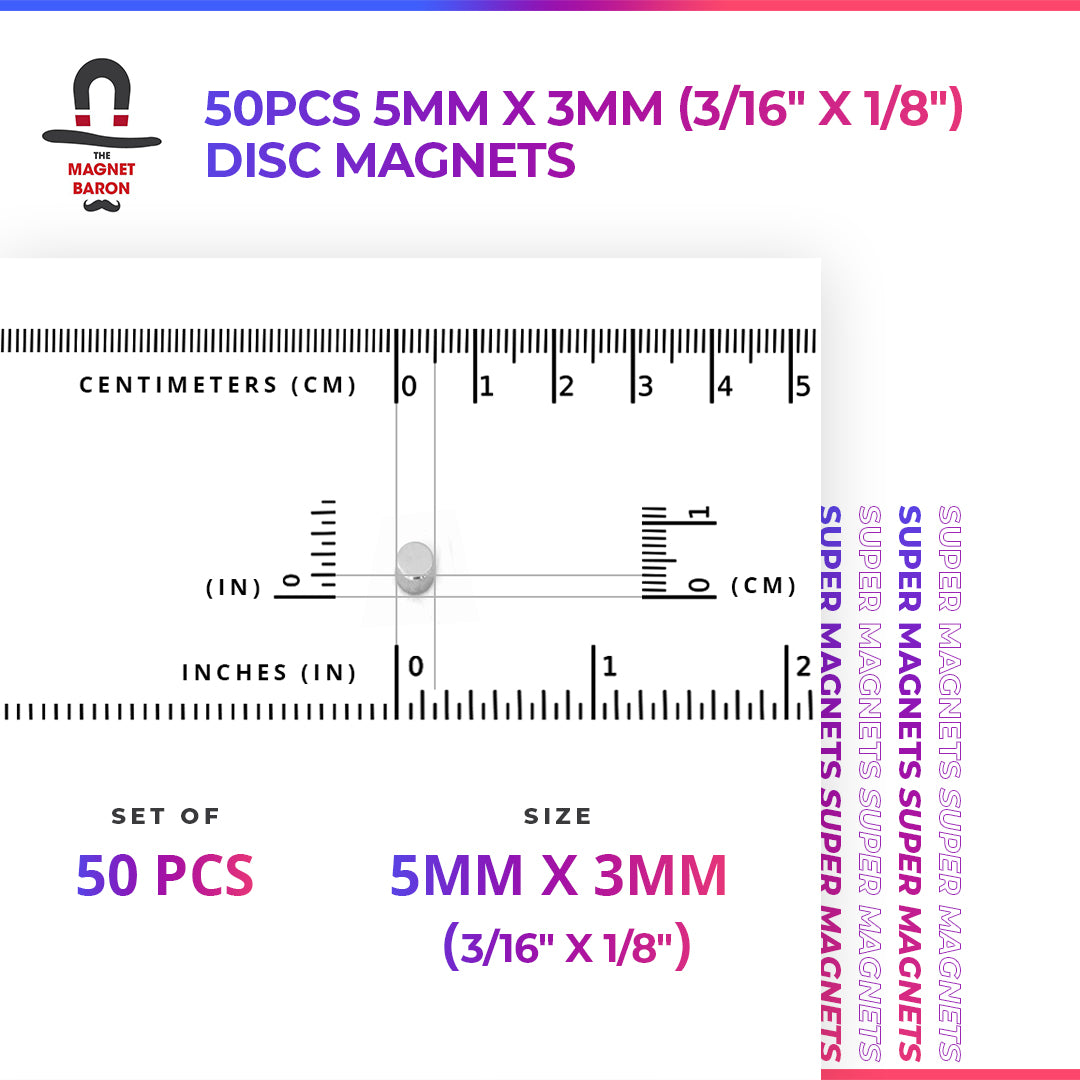 5mm x 3mm (3/16" x 1/8") Disc Magnets – Magnet Baron LLC