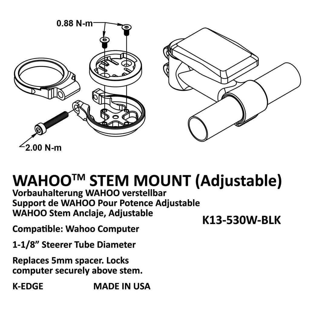 wahoo adjustable stem mount