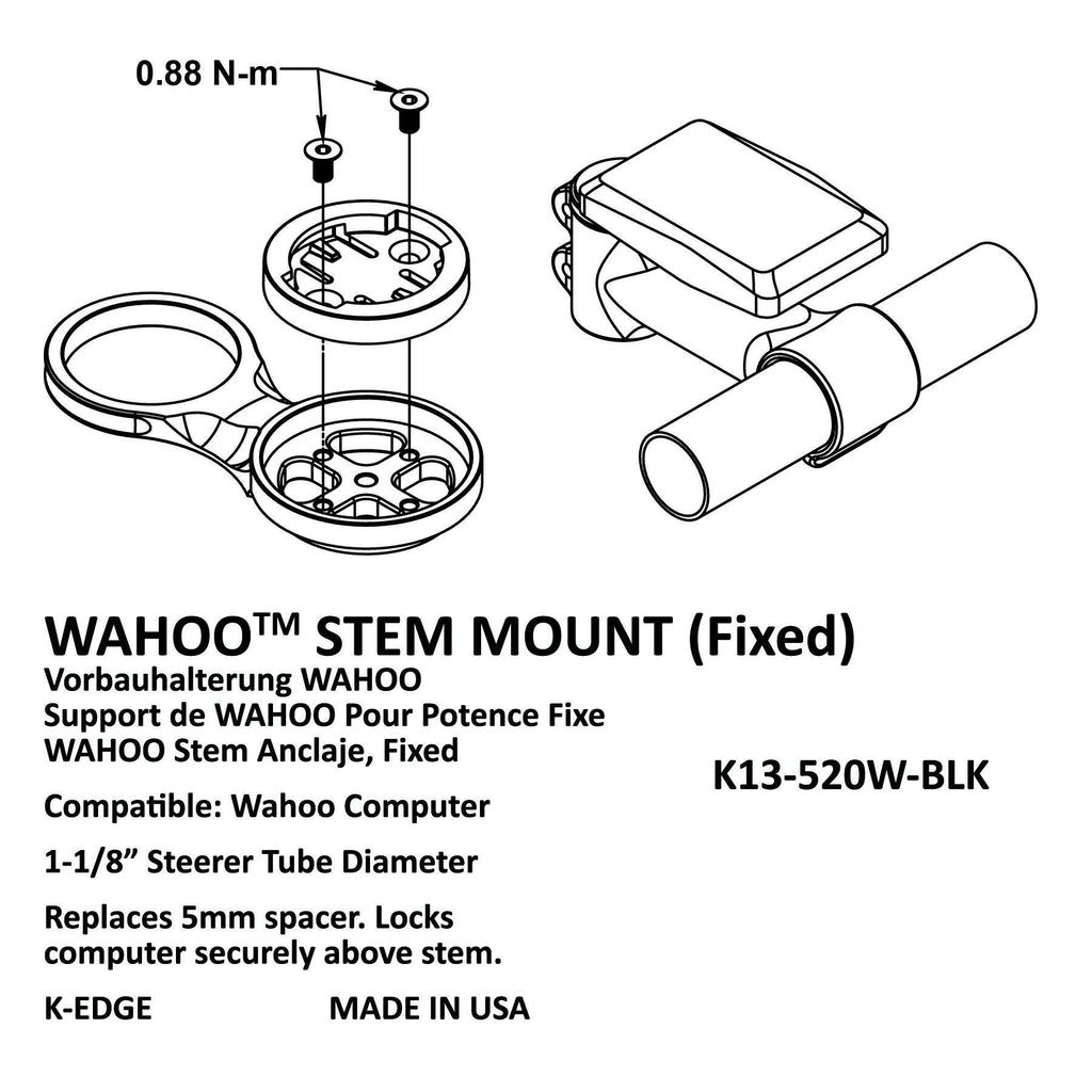 k edge wahoo stem mount