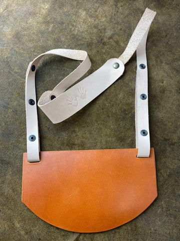 handmade leather wood carver bib