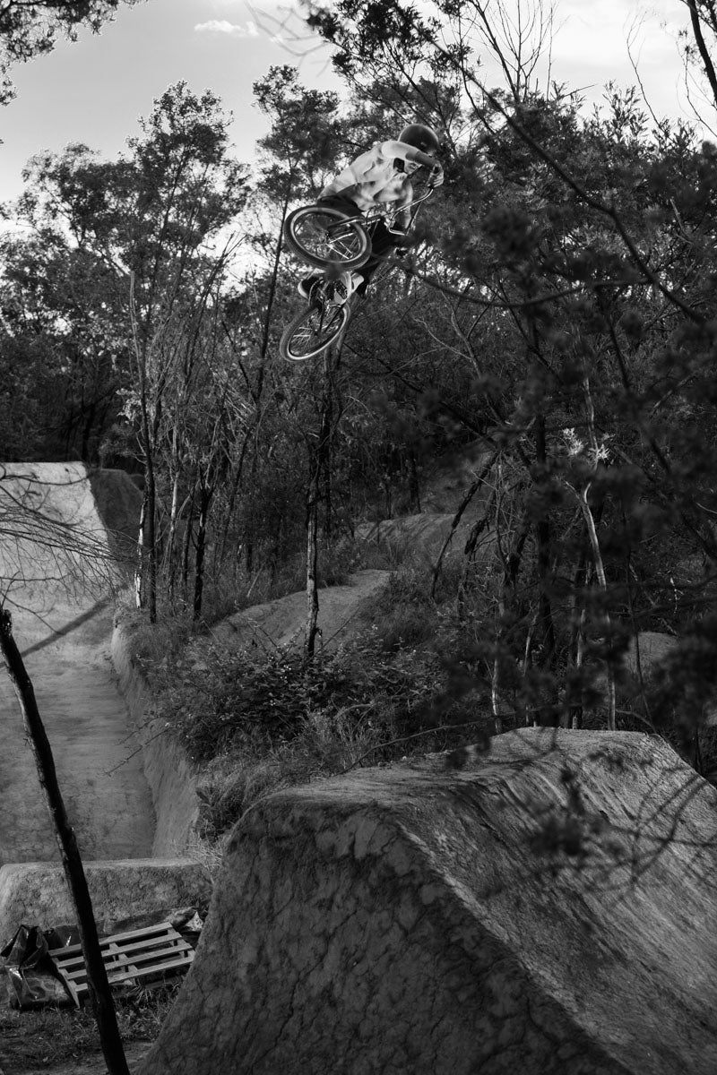 Tyson Jones Peni trail riding Back Bone BMX