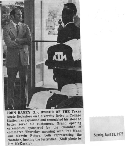 John Raney Texas Aggie Bookstore Owner 1976