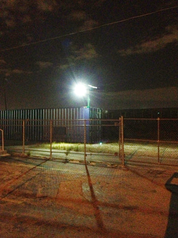 ATA Solar Street Light illuminates Construction Yard