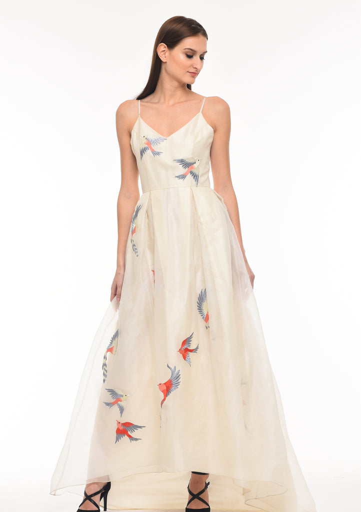 wedding dress ethical design craftsmanship embroidered dress silk 