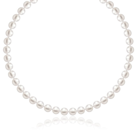 14K Yellow Gold Necklace with White Freshwater Cultured Pearls (6.0mm to 6.5mm)