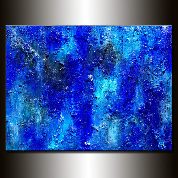 Original Textured Large Blue Abstract Painting