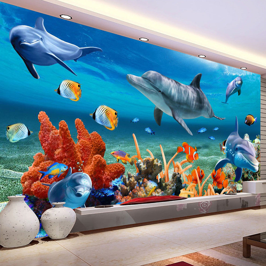 Custom Ocean Dolphin wall mural