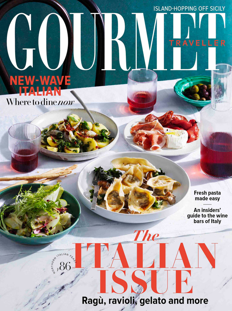 ALEX AND TRAHANAS GREEN DISH CERAMICS PUGLIA ITALY GOURMET TRAVELLER MAY 2019