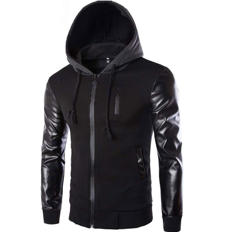 leather hoodie