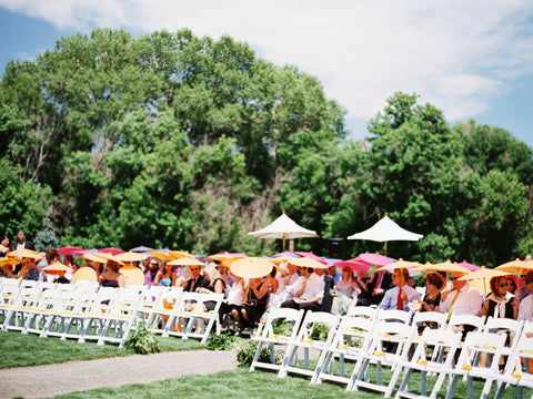 Guests with parasols