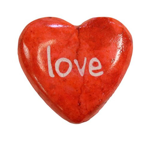 Genuine Marble Heart (1.5 Inches Tall) with Uplifting Words of Wisdom- Love