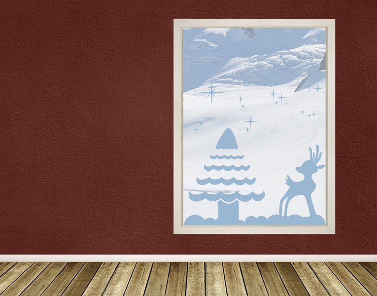 Reindeer and Tree-Window Decals-Style and Apply