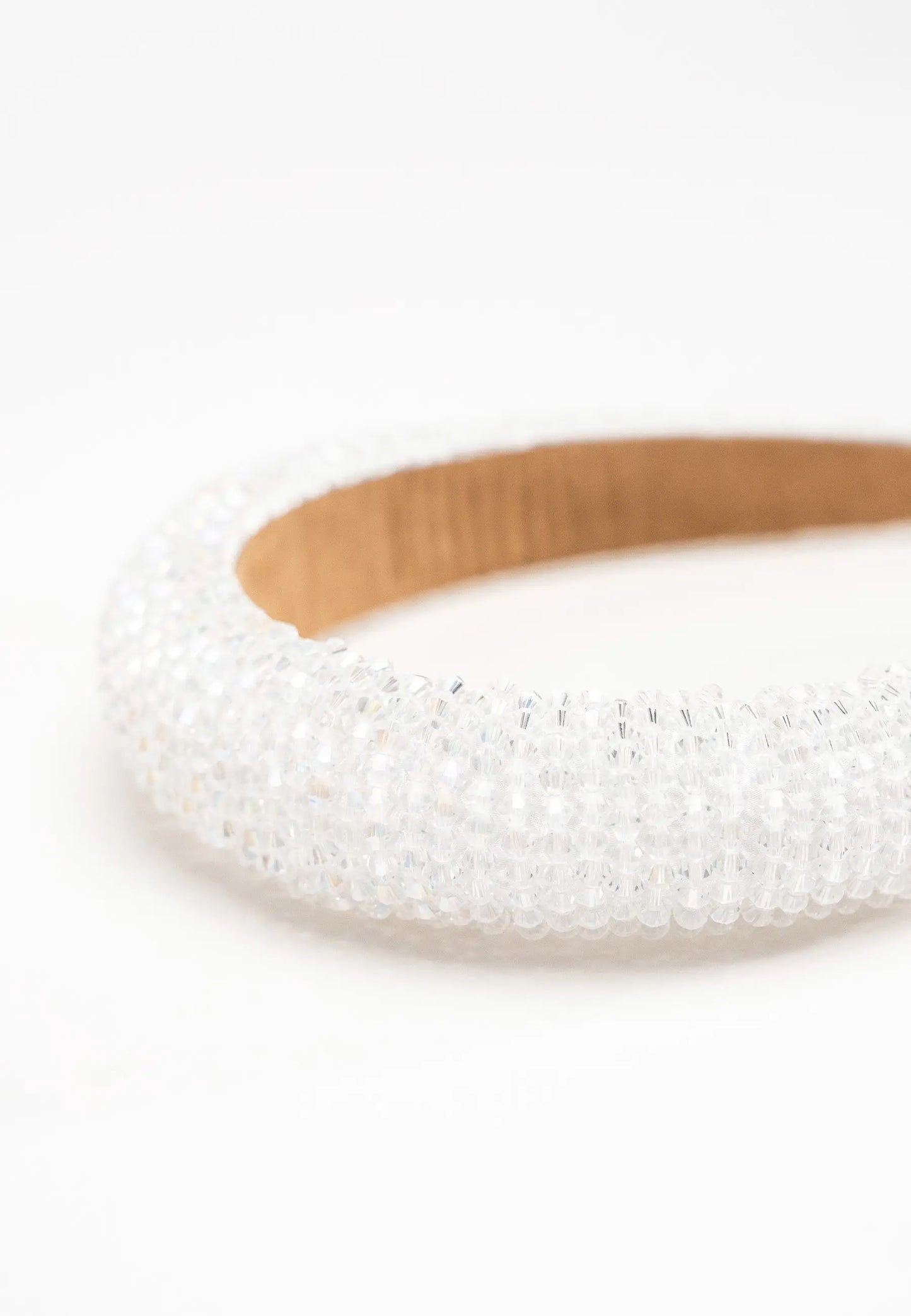 Beaded Headband in White