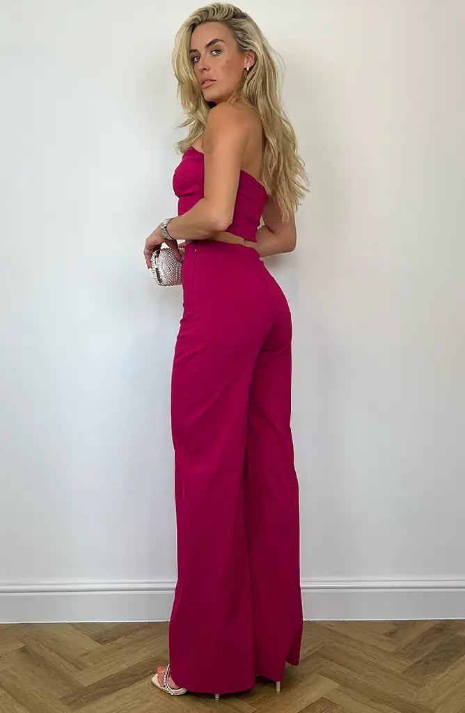 Renata Cerise Sweetheart Crop Top