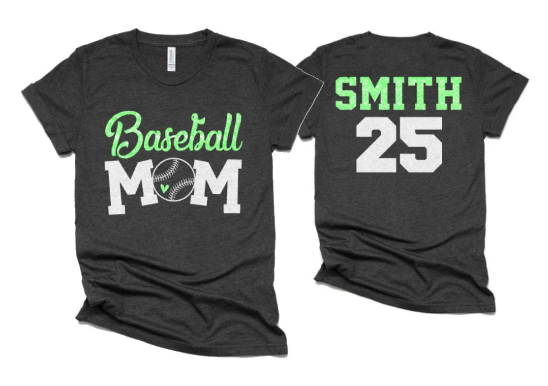 Baseball Mom Shirt - Mom Tees - Personalized - Team Shirts