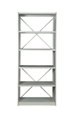 Front View of VISIPLAS BS201 Steel Shelving Kit with six shelves