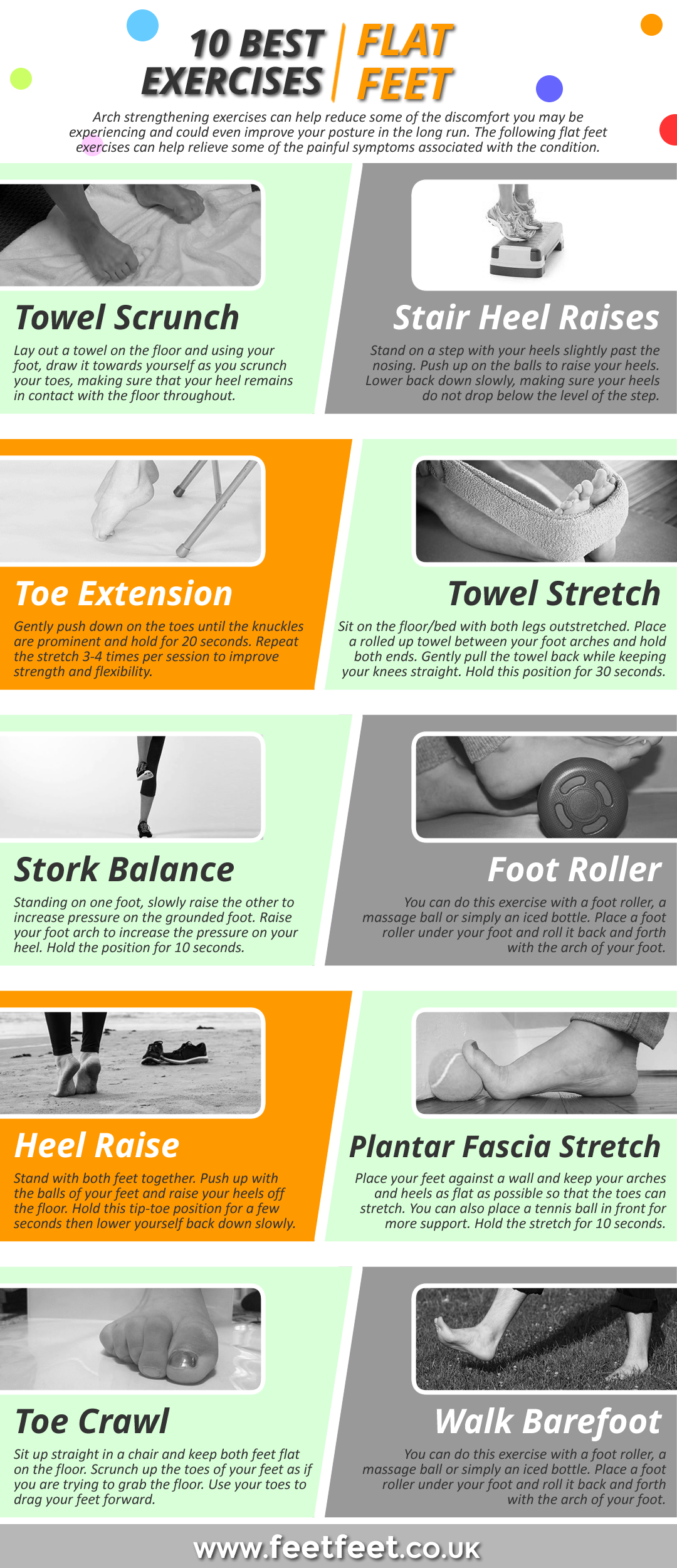 10 Best Flat Feet Exercises Infographic