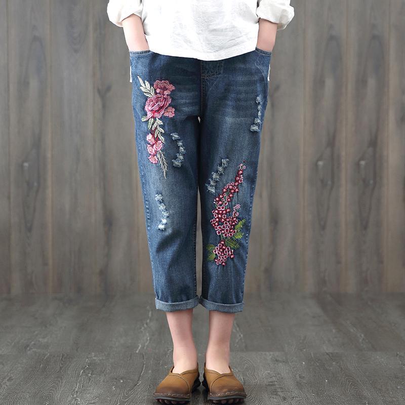 retro denim pants